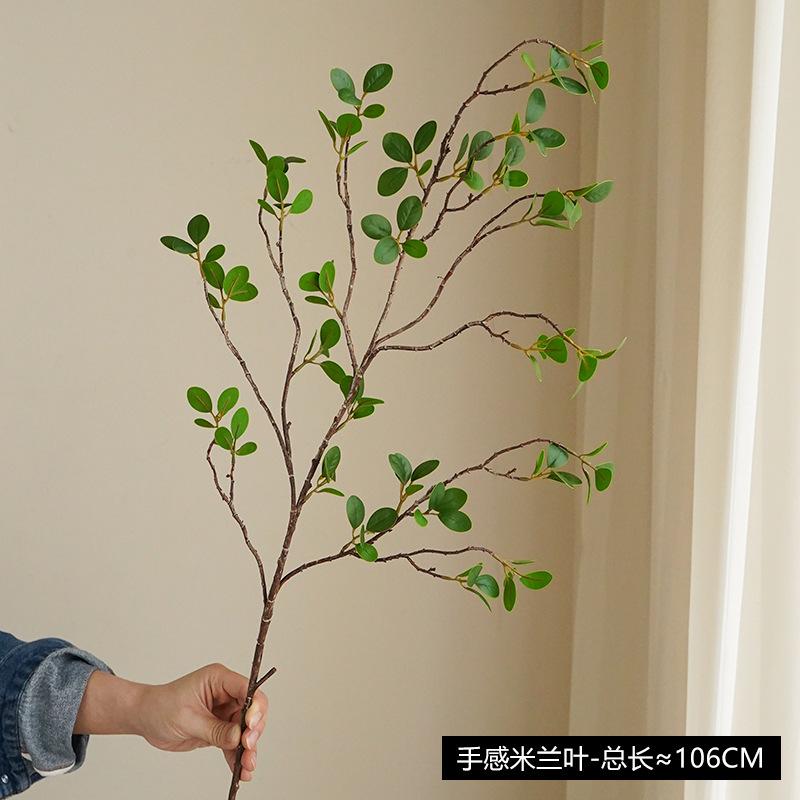 Simulated Milan Leaf Simulated Hand Feel Green Plant Garden Decoration Engineering Flower Simulated Flower Green Plant Hand Feel Milan Leaf