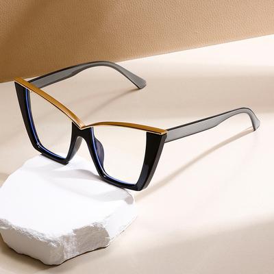 Vintage Cat Eye Optical Frames Women Fashion Oversized Candy Color Rim Glasses Trendy Stylish Blue Light Blocking Eyewear