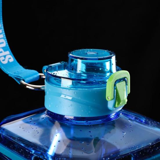 Bollitore Trasparente 2,2L Forma Quadrata Risparmio di Fatica Grande Capacità Unisex Borraccia Sportiva per Uscire