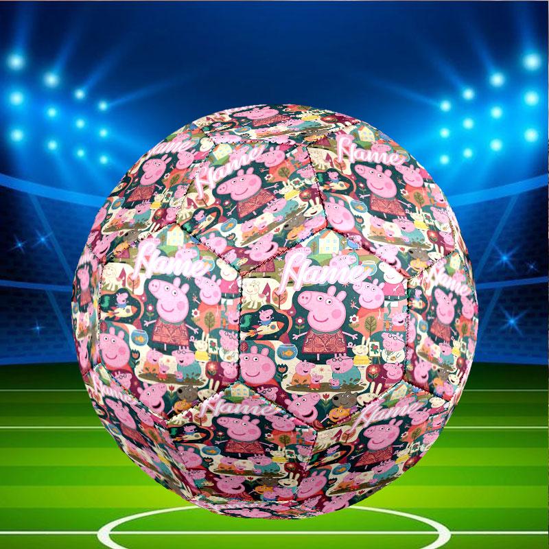 Custom Name Personalized Peppa Pig Print Size 5 Soccer Ball Training & Match Football, for Team, Kicking, Gift for Football Enthusiasts