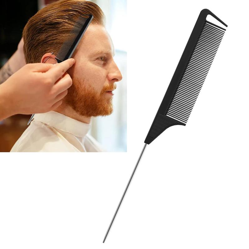 1pc Professional Pointed Tail Hair Comb Salon Cut Comb Styling Stainless Steel Spiked Salon Hair Care Hairdresser Styling Tool