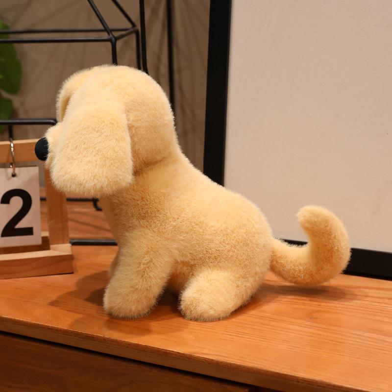 Compact Handheld Golden Puppy Plush Cozy Toy Cute Doll Tiny Portable Silhouette Uniform Pale Yellow Plush Gentle Smiling Face