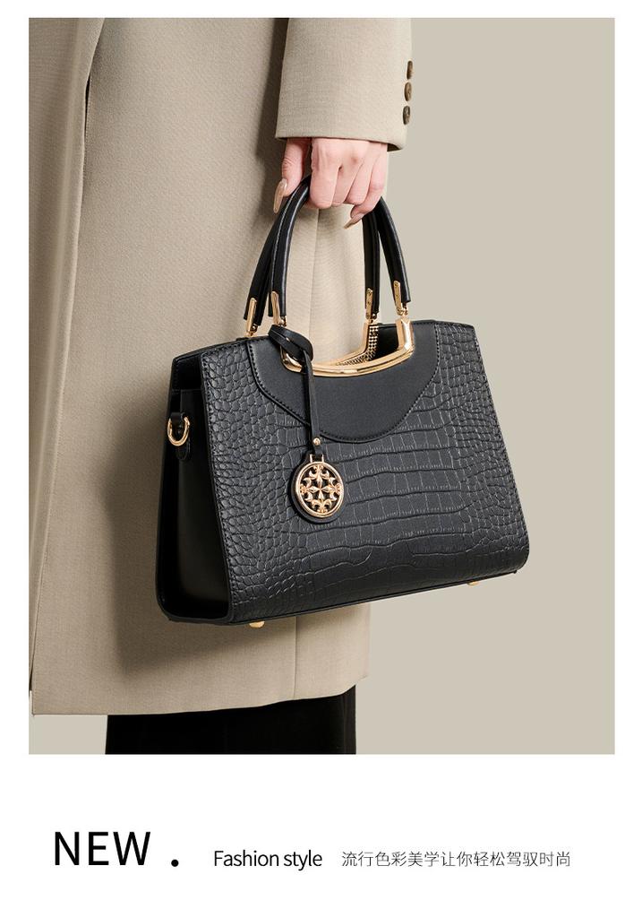 Fashion bag trendy lady's mother bag crocodile pattern bag birthday gift mom bag shoulder women's bag