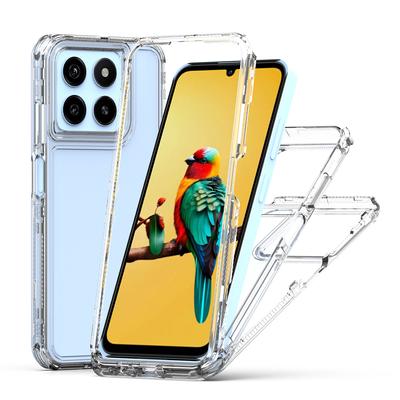 ZTE BLADE A55 Telefon Kılıfı 3'ü 1 Arada Darbeye Dayanıklı İnce Uyumlu Şeffaf Tam Vücut Koruyucu Kılıf ZTE BLADE A35 İçin