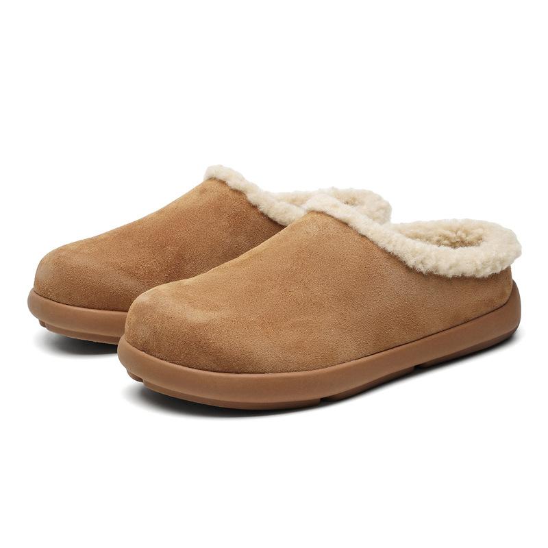 Small potato baotou Birkenstock half slippers winter new soft-soled velvet thermal cotton shoes