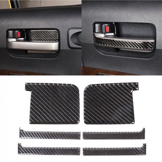 6PCS Carbon Fiber Interior Inner Door Bowl Cover Trim For Toyota Tundra 2007-13