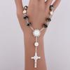 Catholic Finger Chain Small Rosary Finger Baptism Rosaries Faux Pearls Bracelet Suitable for Baptism Favors Christening