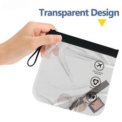 Transparent Travel Use Leakproof EVA Make Up Waterproof Bag Airport Security Toiletry Bag Portable Cleaning Storage Organizer