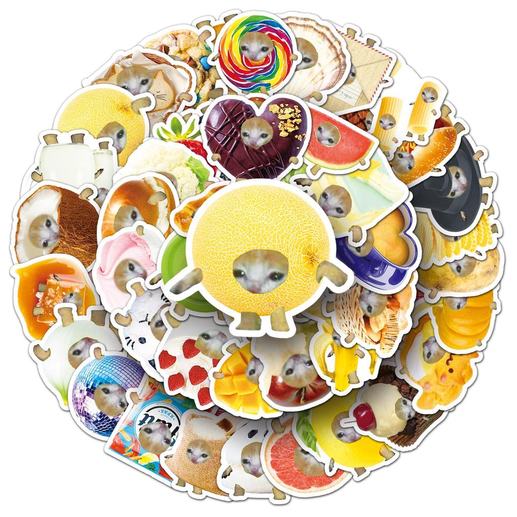 50 Cute Cartoon Cat Stickers for DIY Laptop and Journal Decoration
