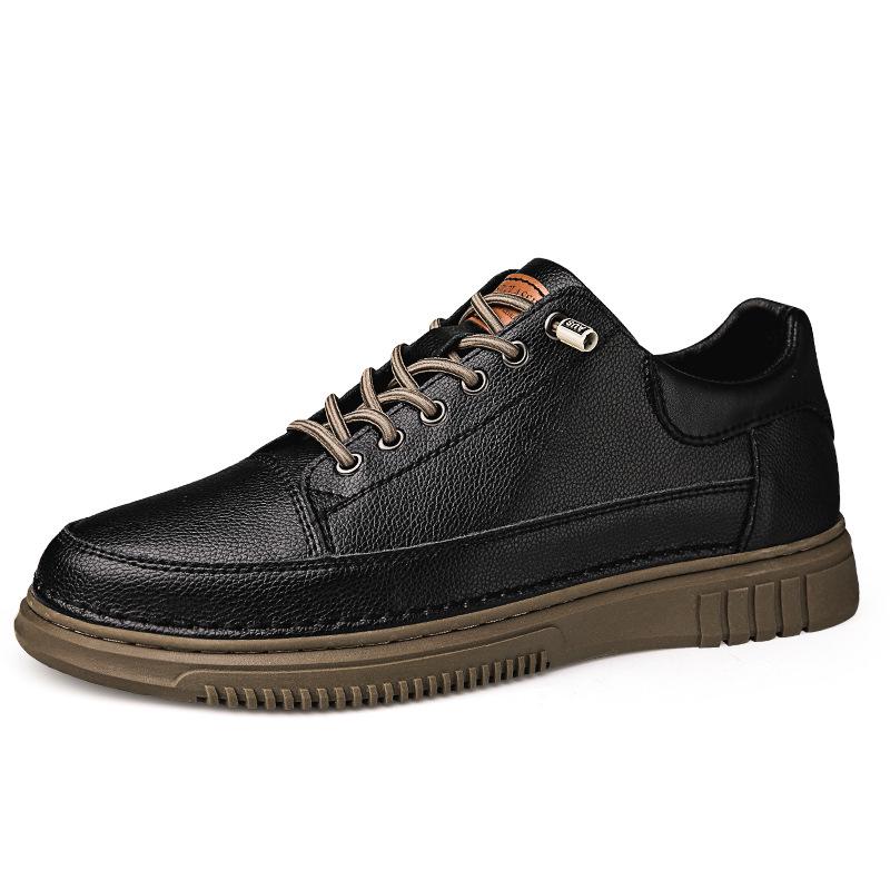 Men s Trendy Cross-Border Cowhide Leather Slip-ons - Casual Soft Spring Skate Shoes 40
