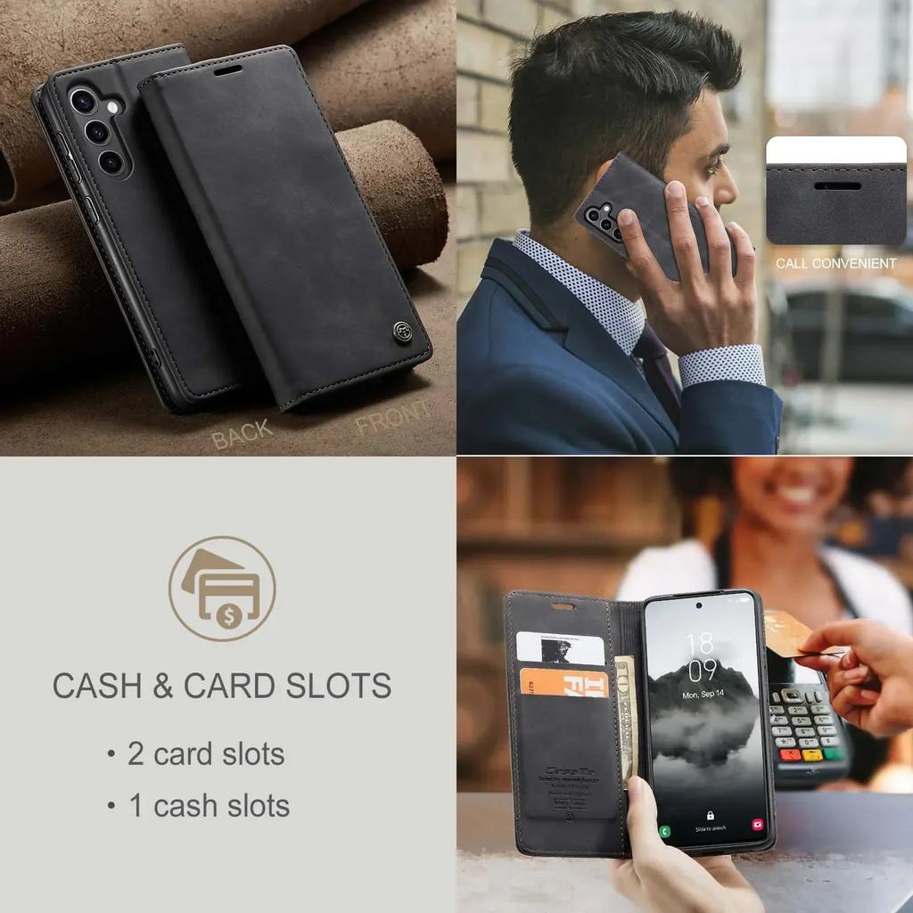 Flip Leather Case for Samsung Galaxy S25 S26 Ultra S24 Ultra S23 FE S22 S21 S20 Plus A17 A16 A36 A56 A15 A55 A35 Wallet Cover