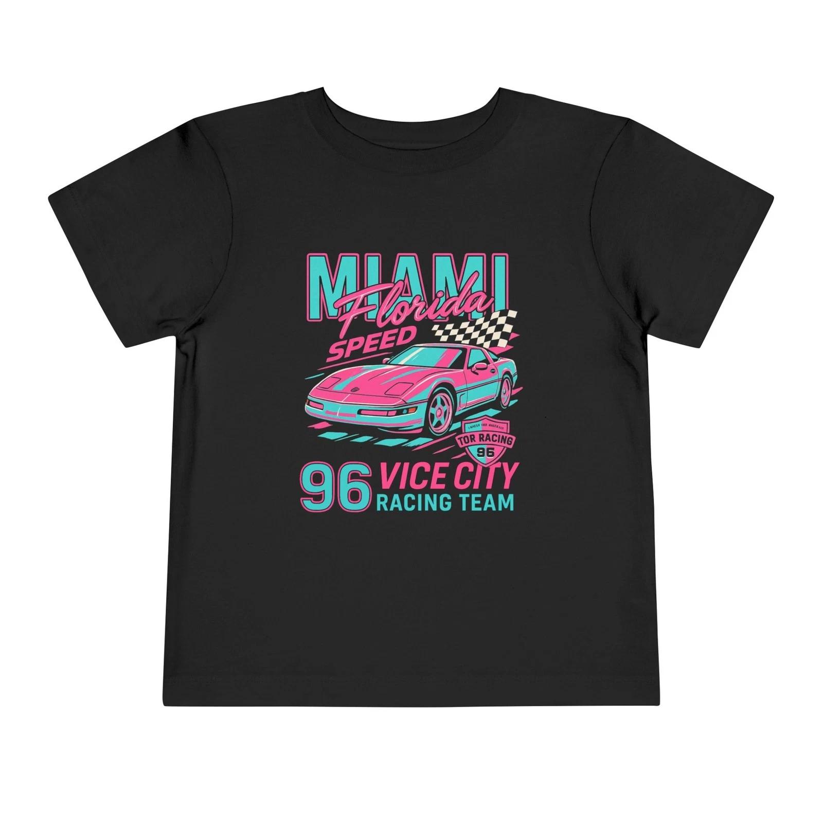 Miami Vice City 1996 Corvette Toddler T-Shirt – Neon Racing Graphic XXXL