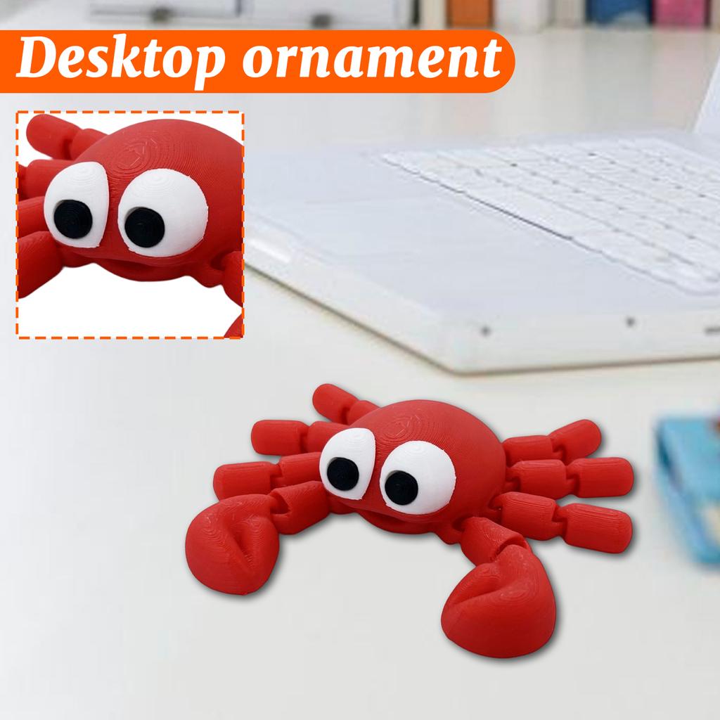 3D Printed Crab Movable Model Figurine Toy Ornament