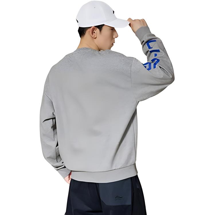Li Ning Training Series Sweatshirts Unisex Gray Crew Neck Thickened Regular AWDRF44-5