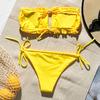 Sexy Womens Swimsuit Push-Up Sutiã Acolchoado Listrado Impressão Banho Swimwear Macacão