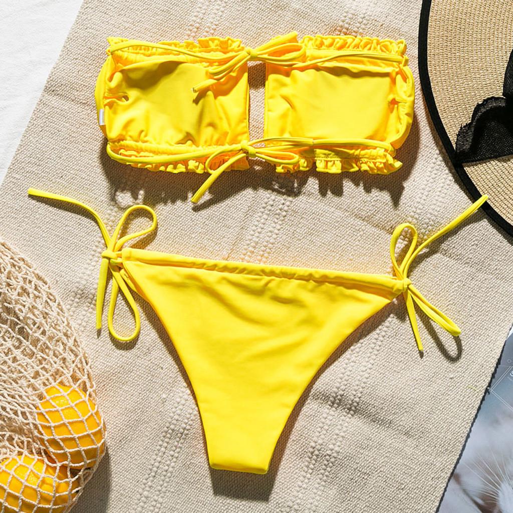 Sexy Womens Swimsuit Push-Up Sutiã Acolchoado Listrado Impressão Banho Swimwear Macacão