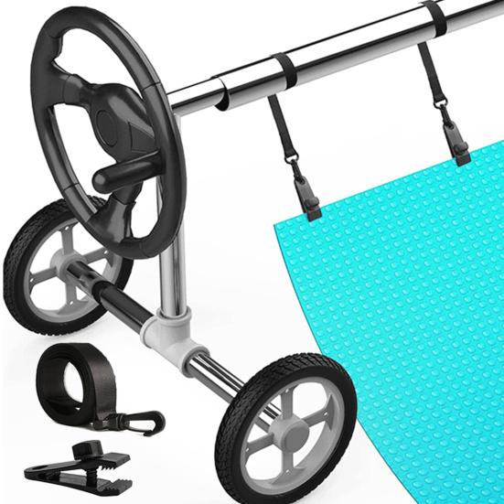 

Yousheng Pool Cover Strap Set Pool Solar Cover Reel Attachment Kit 6 Straps with Hooks Clips Hook And Loop Fasteners Secure Solar Blankets on Reels Sets