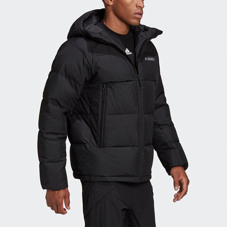 Adidas Sports Windproof Warm Hooded Down Jacket Men Outerwear Black GE9901