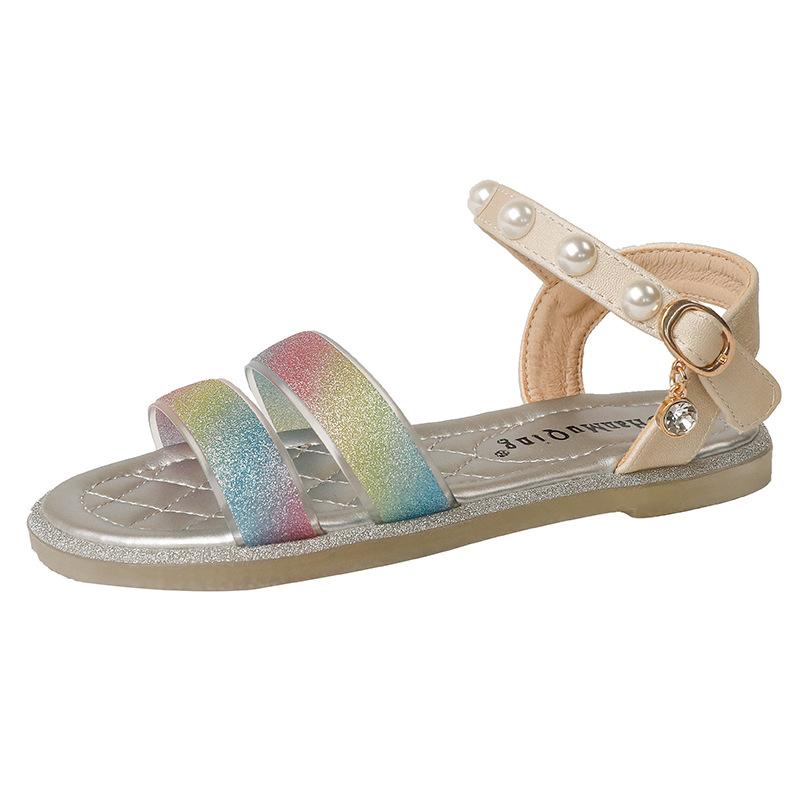 Newest Girls Sandals Princess Summer Shoes Children Fashion Beach Open Toe Toddler Baby Flat Kids Soft Bottoma 25