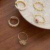Elegant French Style Colorful Zirconia Double Layer Open Ring For Women Fashionable