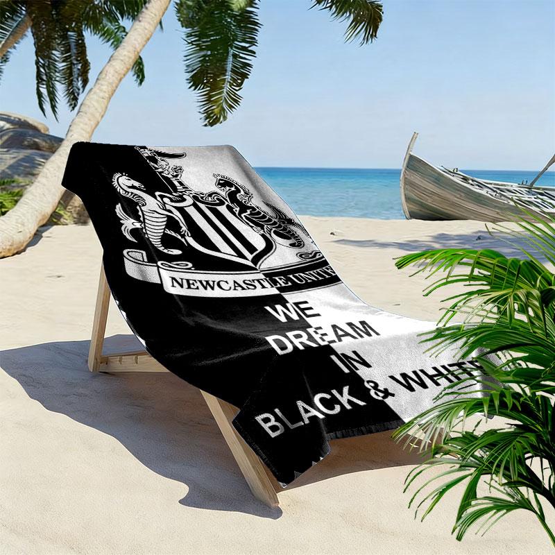 Telo Mare con Stampa Logo NUFC, Grande Morbido Asciugatura Rapida per Spiaggia Campeggio Nuoto