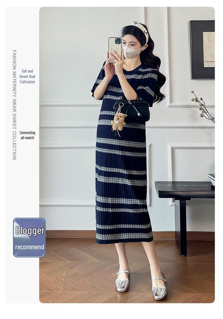Summer 2026 Striped Knit Maternity Dress: Stylish, Versatile, Trendy Nursing Wear for Moms