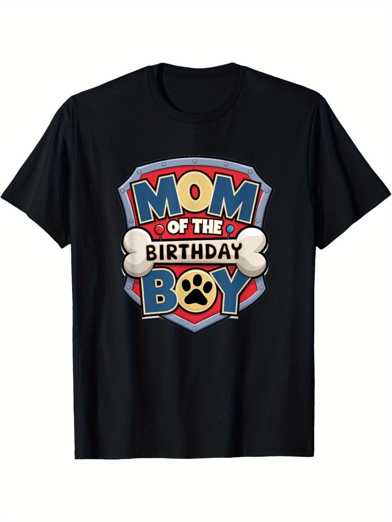 Matching Family Dog Paw Print T-Shirt - Mom of Birthday / with Paw S