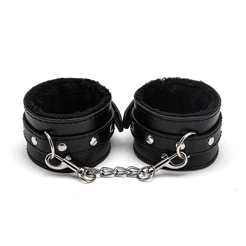 Bondage-Set für Erwachsene, Plüsch, Hand- und Fußfesseln, Kreuzleder, Plüsch, Erotik, 3-teiliges Bondage-Spielzeug, Bondage-Set