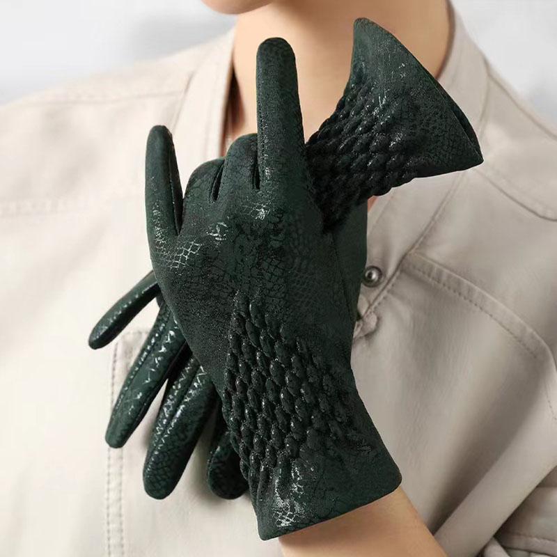 Snake Pattern Fashion Personality Winter Keep Warm Women's Gloves Touch Screen Windproof Light Waterproof Elasticity
