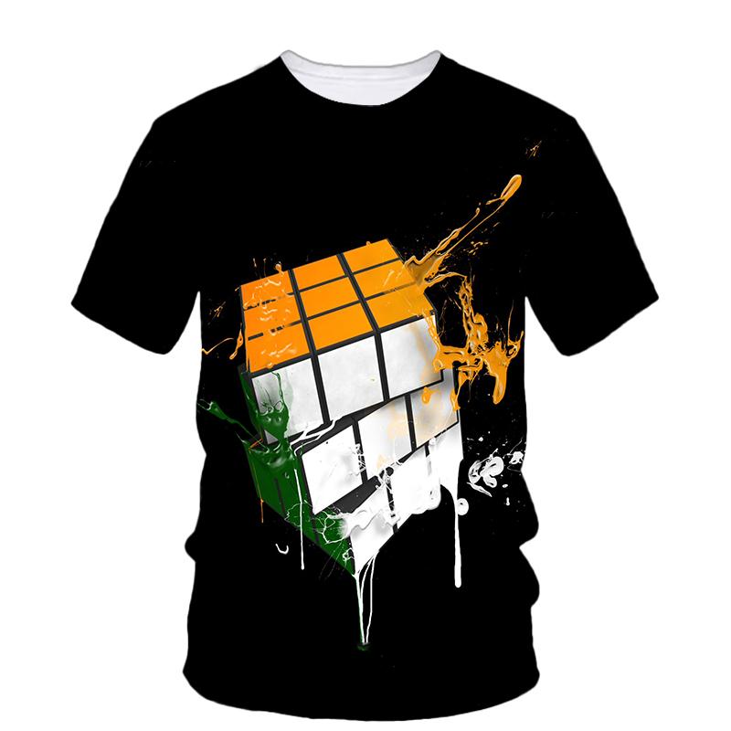 Rubik Cube  3D Printing T Shirt Man Summer O-Neck Short Sleeve Oversized Top Casual Tee Loose Streetwear Harajaku