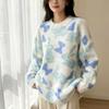 2026 Autumn Women Colorful Sweaters Knitting Basic Fashion O-Neck Style Loose Pullover Sweater