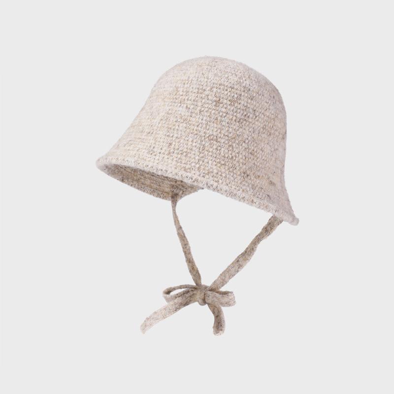 

Осенне-зимняя вязаная шапка-рыбак с ремешком, женская шапка-ведро с разрезом сзади хаки