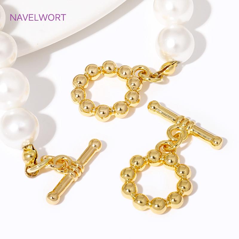 18K Gold Plated End Beads Toggle Clasp Brass Irregular Round OT Clasp For Jewelry Making Findings DIY Jewelry Accessories