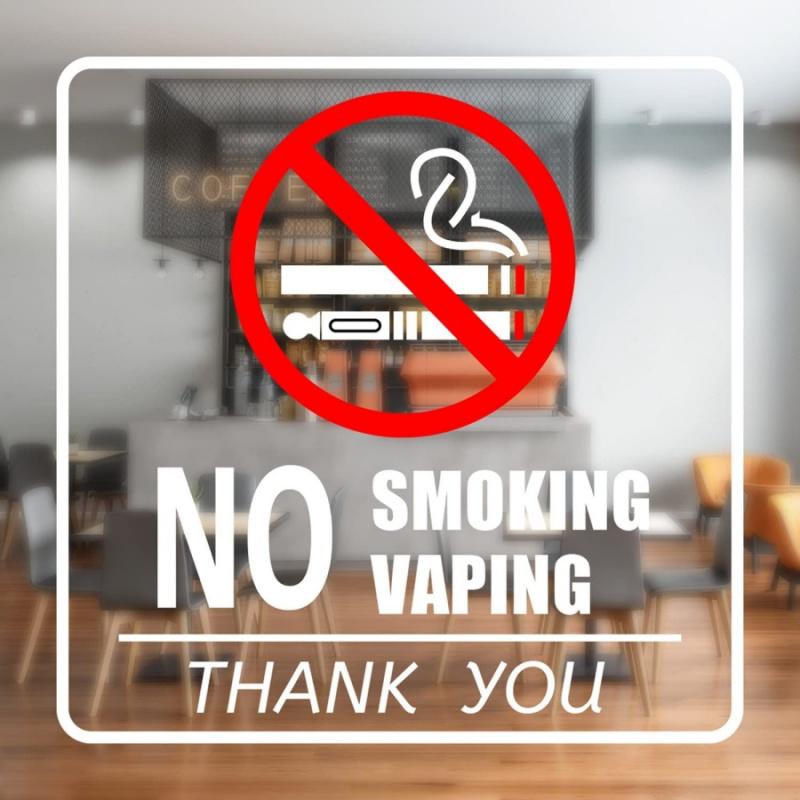 2 Stück/5 Stück Nichtraucher-Schild Aufkleber Kein Rauchen von E-Zigaretten Warnung Transparentes Etikett Innenbereich Außenbereich Café Bibliothek