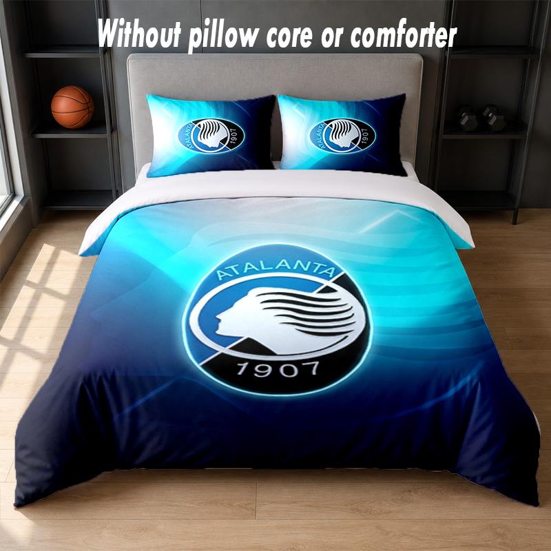 Atalanta FC Design Bed Bedding Set 1 Duvet Cover + 2 Pillowcases Soft Breathable Household Bed Linens