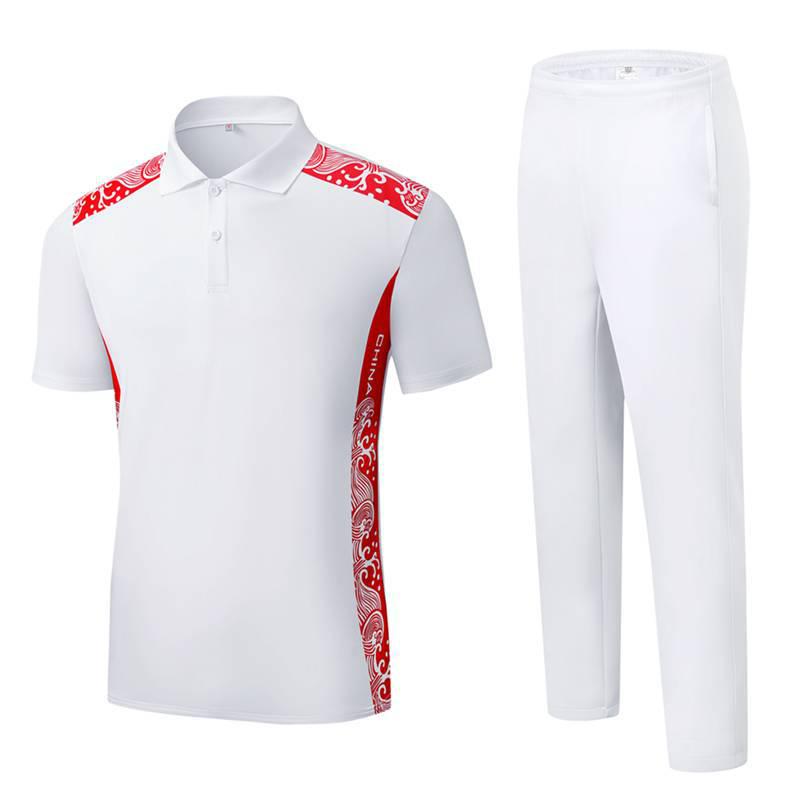 Unisex Digital Print Polo Shirt & Long Pants Set - Summer Sports Casual Wear