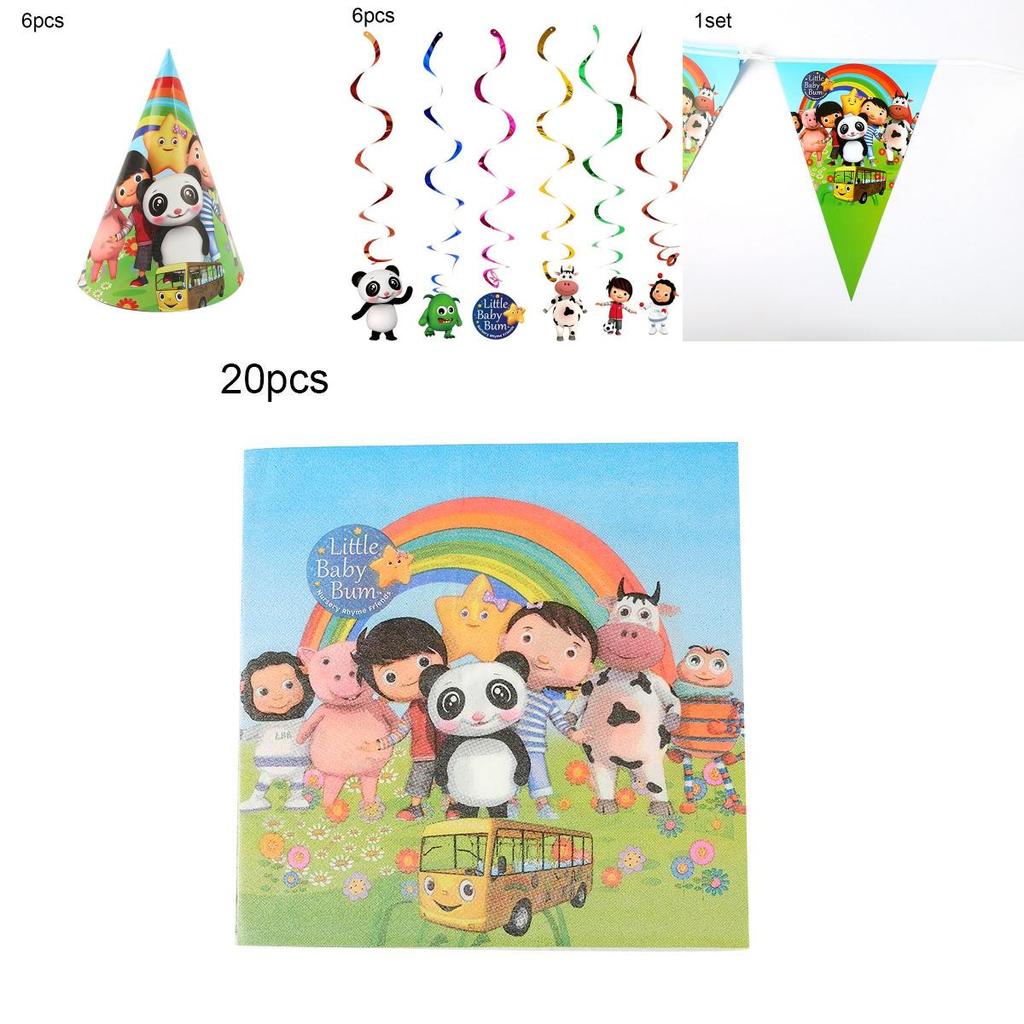 Fournitures de Fête d'Anniversaire Thème Little Baby Bum Avec Vaisselle Festive Et Décoration