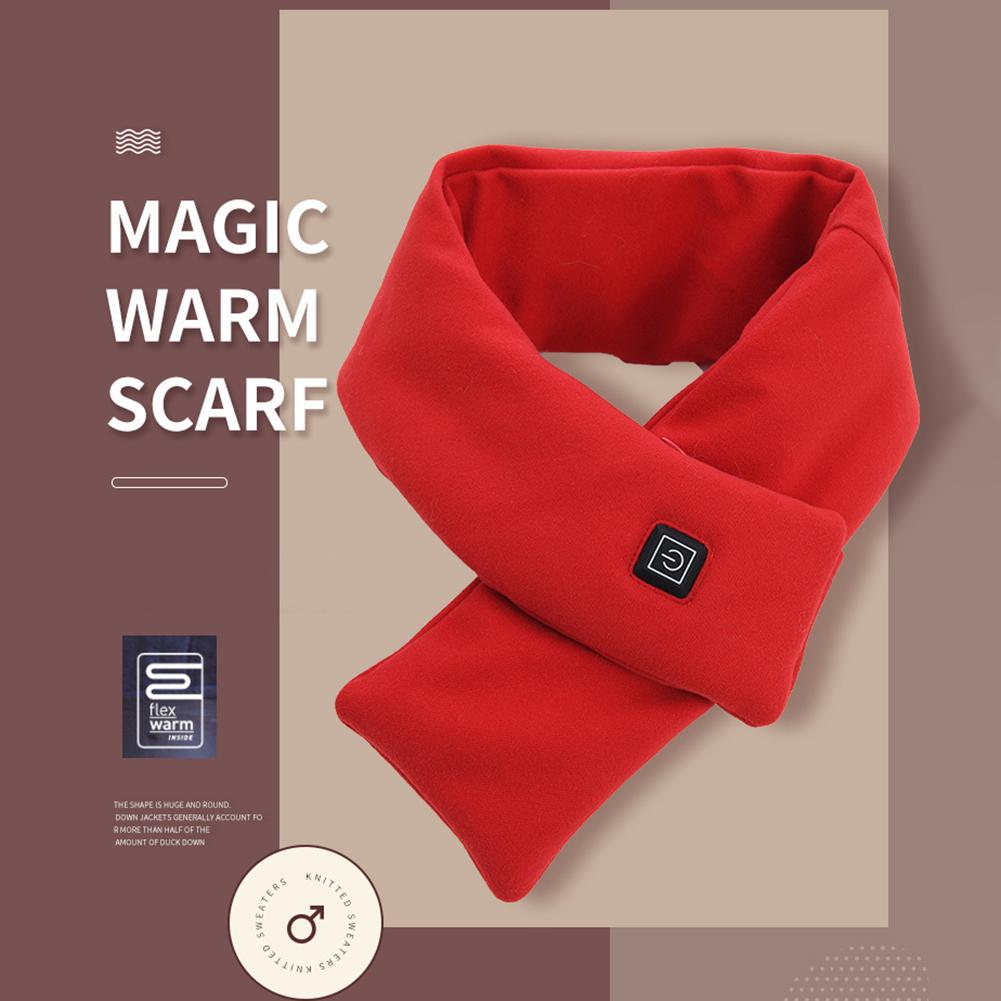 Electric Heating Scarf USB Charging Electric Heated Scarf Cold-Proof Heated Neck Scarf Washable for Climbing Hiking Cycling