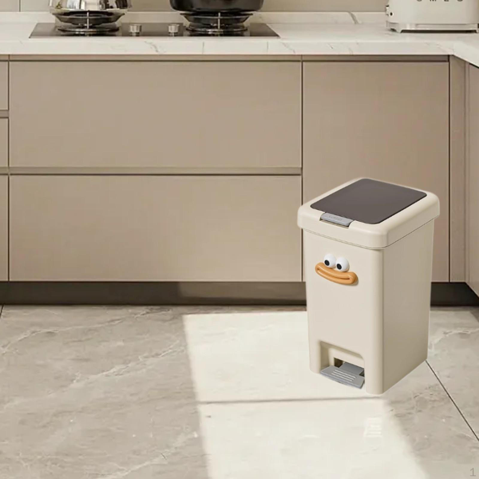 

Сміттєвий бак з педаллю для кухні, Прямокутний контейнер для відходів для дому 6.5L