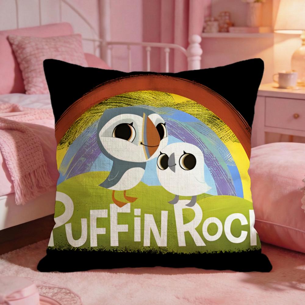 Cute Anime PPuffin Rock Cushion Cover Premium Comfort Reversible Pillow Cove Two In One Design For Any Room Car Interior