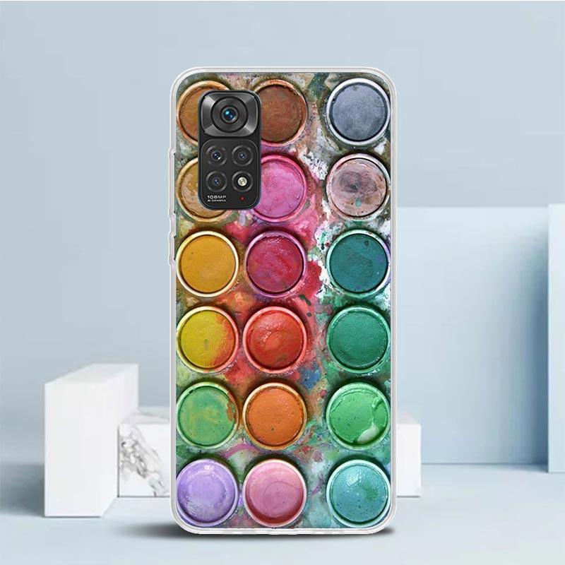 Watercolors Set Paint Palette Painting Box Phone Case For Xiaomi Redmi Note 15 14 14S 13 12S 12 Pro Plus 11S 11 11T 11E 10S 10 +
