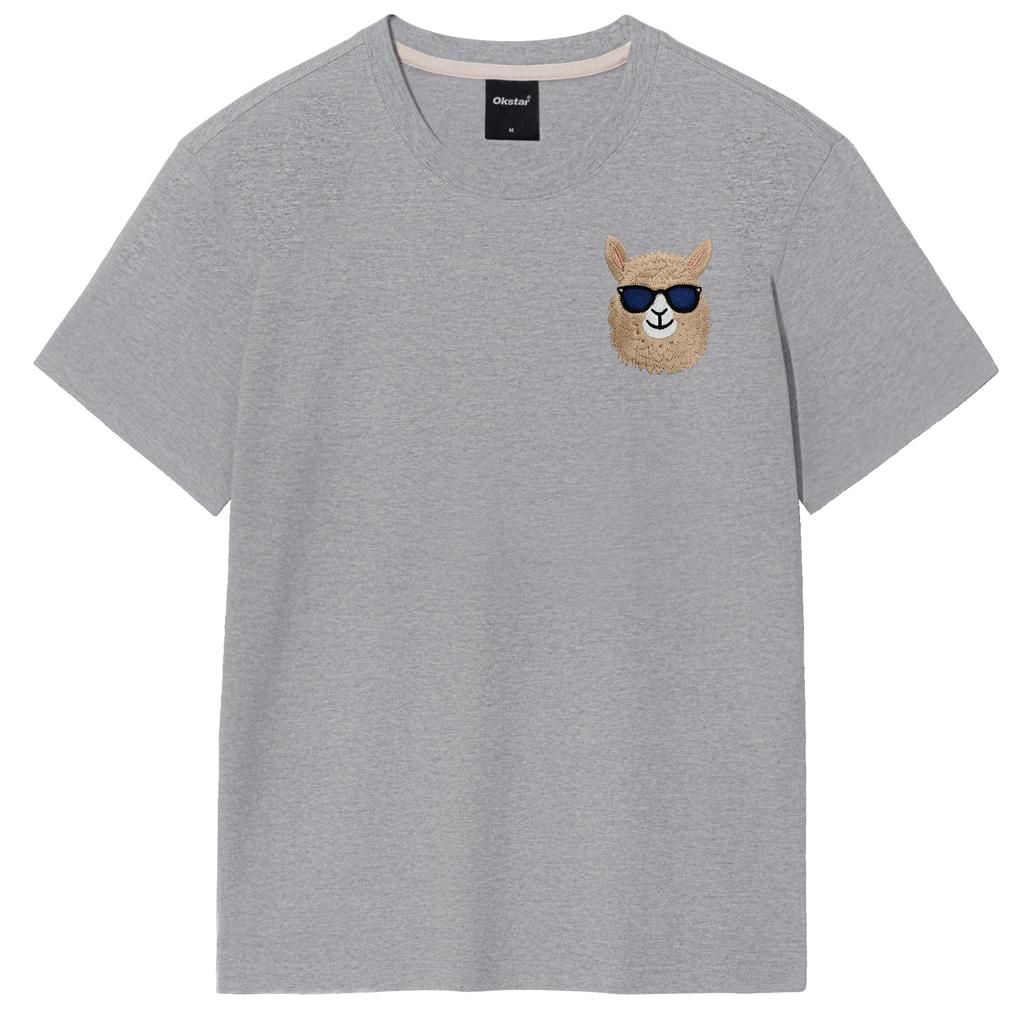 OKSTAR I'M Alpaca Embroidered Short Sleeve T-Shirt (Type B)