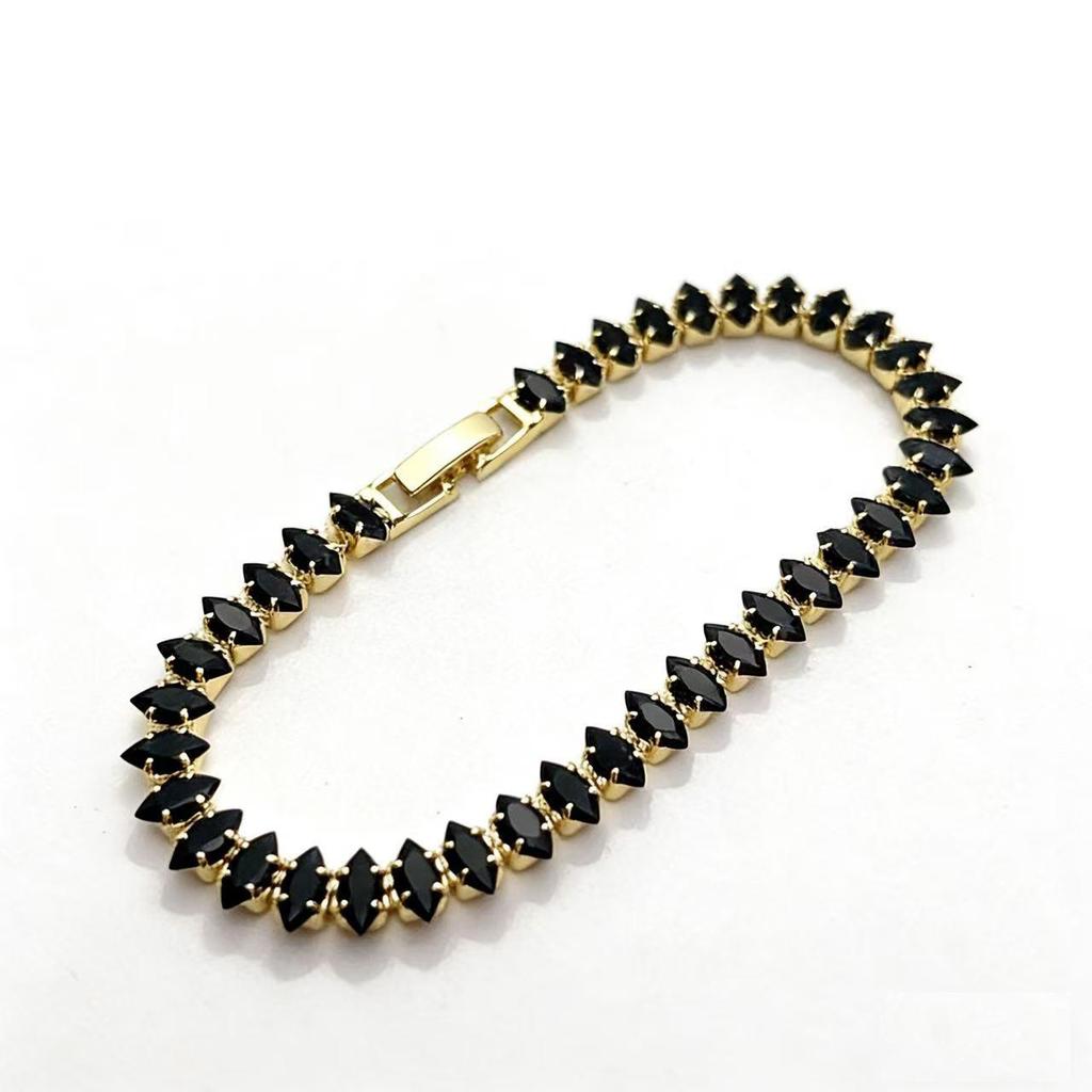 Damska bransoletka tenisowa z cyrkoniami w kształcie łezki: Łańcuch Markiza z Ząbkami, Ekskluzywny Element Mody