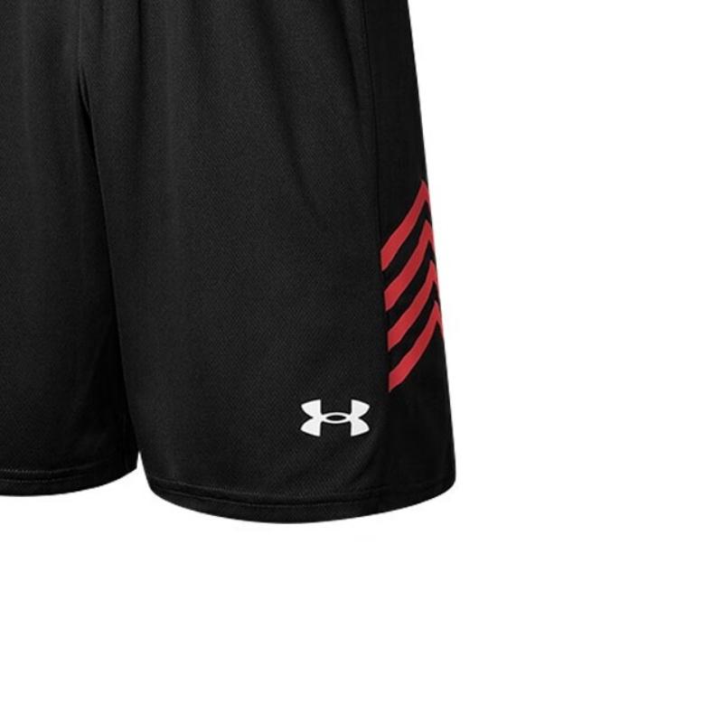 Under Armour Быстросохнущие свободные тренировочные трикотажные шорты с коротким рукавом, повседневный спортивный комплект, комплекты унисекс, черный цвет 21500531-001+21500204-001