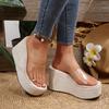 Fashion Comemore Summer PVC Transparent Strap Sandals Slipper Fashion Thick Bottom Outside Wear Women's Shoes 10cm High Heeled Sandales