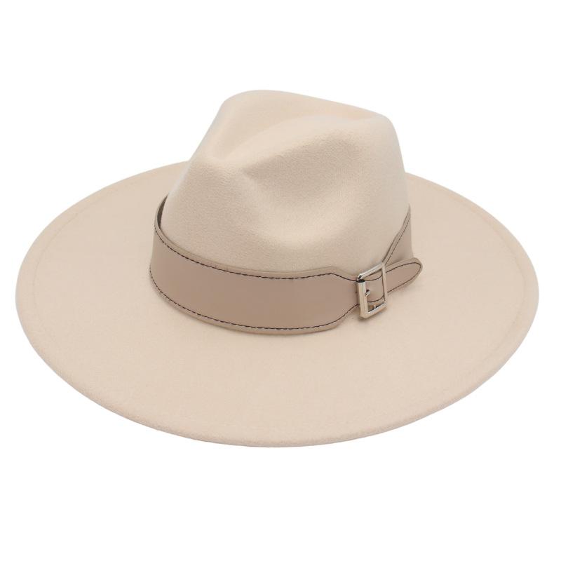 Men'S And Women'S Enlarged Brim, Wide Belt Buckle Top Hat, Jazz Hat, Trendy Hat