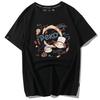 Summer Street Sle Cartoon Print ort Sve Women's T-irt Loose Fit Large Size Couple's Clothing Hong Kong Sle BF Top