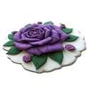 Floor Mat 3D Flower Pattern Water-Repellent Bathroom Rug with Anti-Slip Base High-Density Crystal Velvet Bath Mat