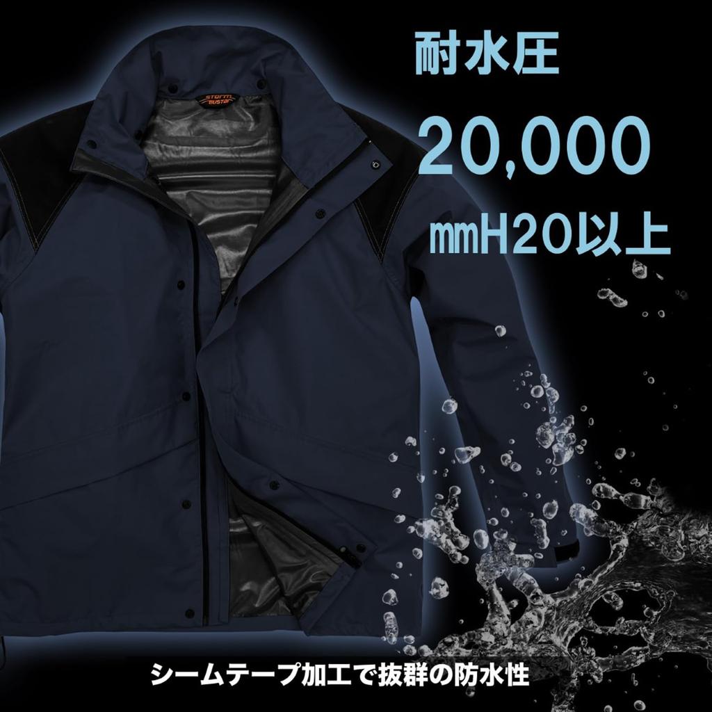 ODR Breathable LIGHT Rain Suit Storm Buster H1300BC Red 3L [Koshin Rubber] B-1300