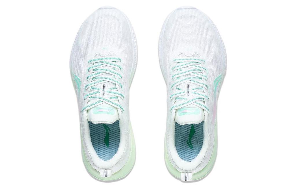 Li Ning Lanying Light Comfortable Textile, TPU Low top Running Shoes Women's White Cyan Pink AFVT012-3
